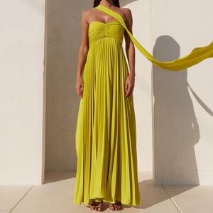 Delfi Collective Daphne Dress in Chartreuse